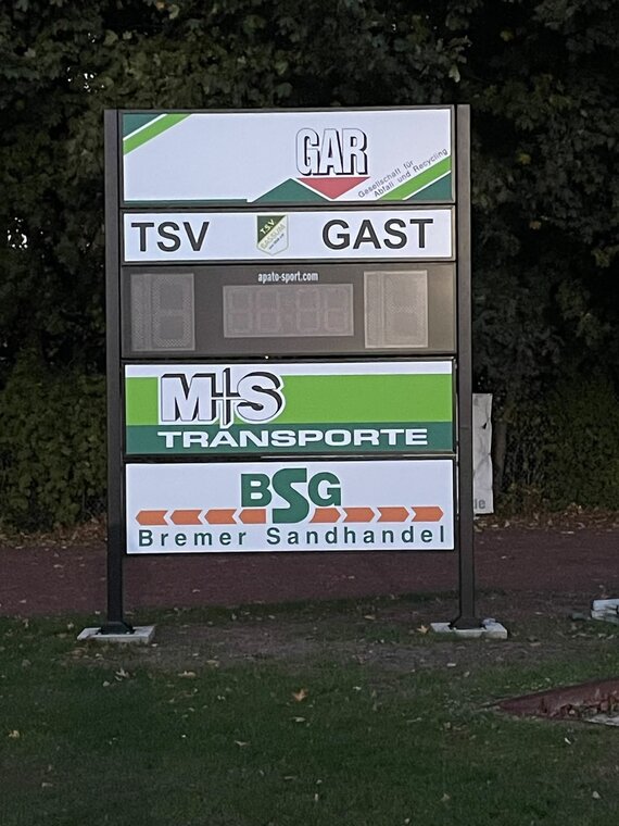Neue Anzeigetafel dank starker Unterstützung unserer Sponsoren!